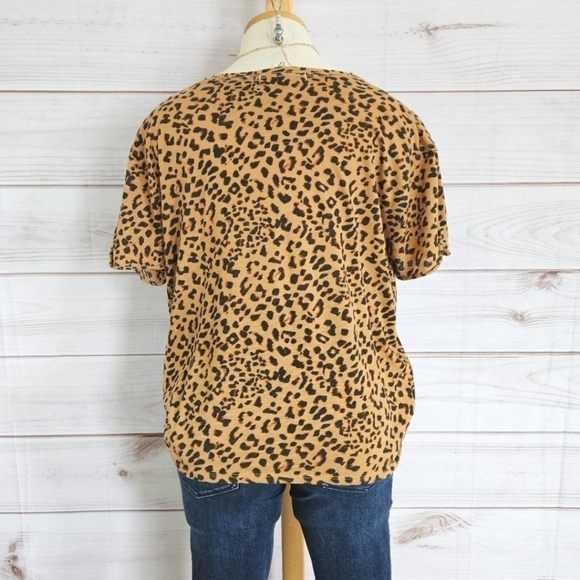 Free People We the Free Clarity T Shirt in Cheetah Combo Size Medium - Picture 6 of 10